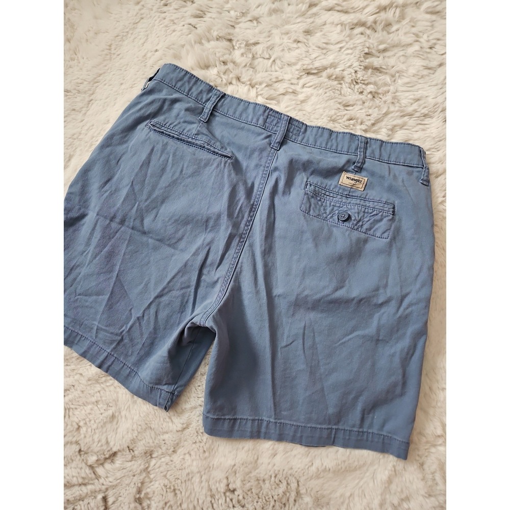 Wrangler Men's Regular Fit‎ Blue Flat Front Casual Shorts Size 36 Utility